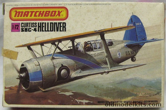 Matchbox 1/72 Curtiss SBC4 (SBC-4) Helldiver - US Navy USS Enterprise Group Commander 1940 or RAF Cleveland 1 'A' Flight 24 Sq Hendon 1940, PK-35 plastic model kit